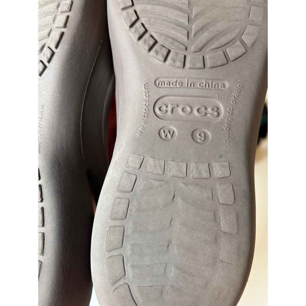 Crocs Kadee Flats Women's 9 Brown Slingback Cutout Comfort Shoes Ballet Slip on - Picture 6 of 8